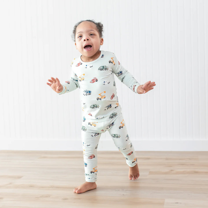 Kyte Baby Long Sleeve Toddler Pajama Set - City Vehicles