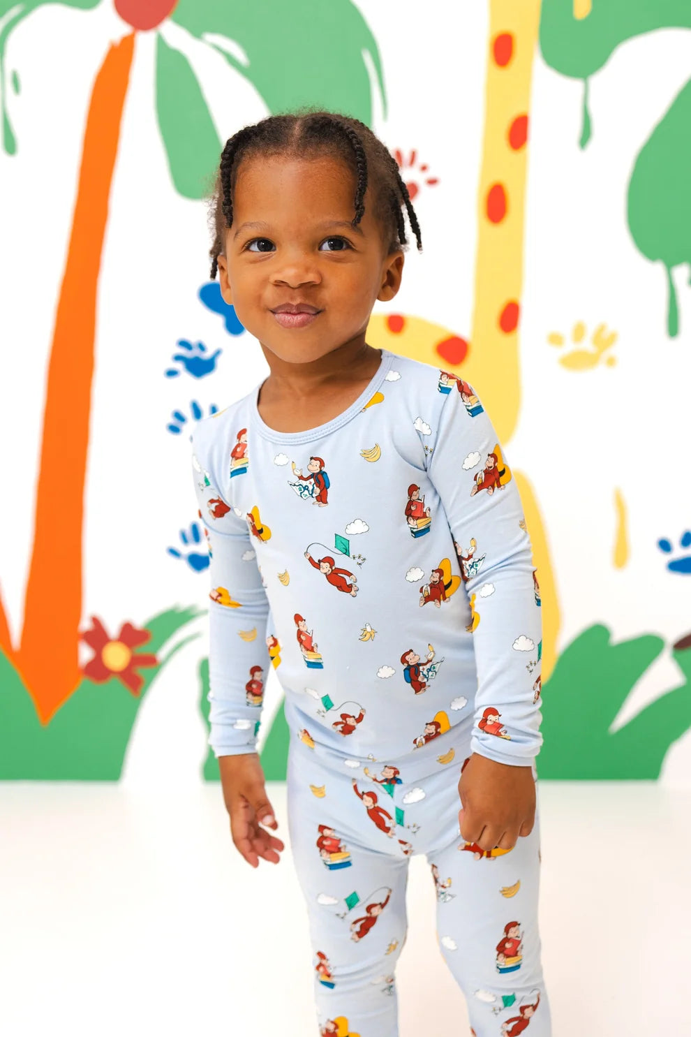Kyte Baby Long Sleeve Toddler Pajama Set - Curious George