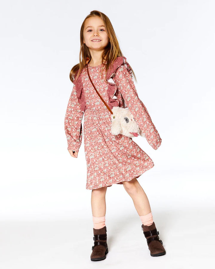 Deux Par Deux Printed Woven Dress With Frills - Liberty Flowers