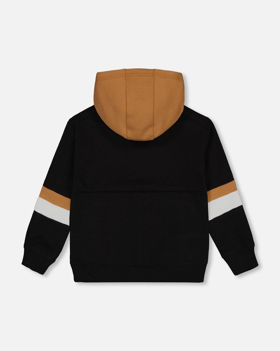 Deux Par Deux Fleece Hoodie With Quilted Pocket Black