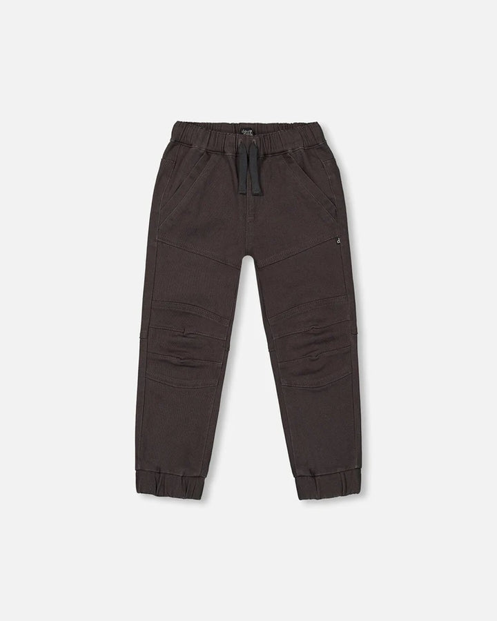 Deux Par Deux Stretch Twill Jogger Pants - Ebony Grey