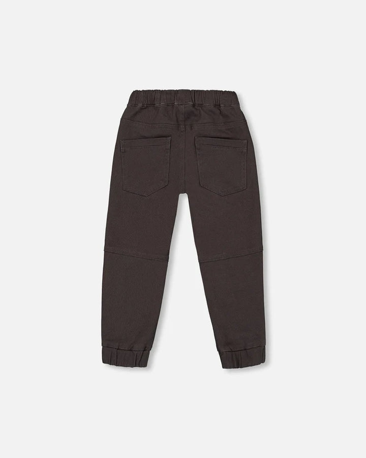 Deux Par Deux Stretch Twill Jogger Pants - Ebony Grey