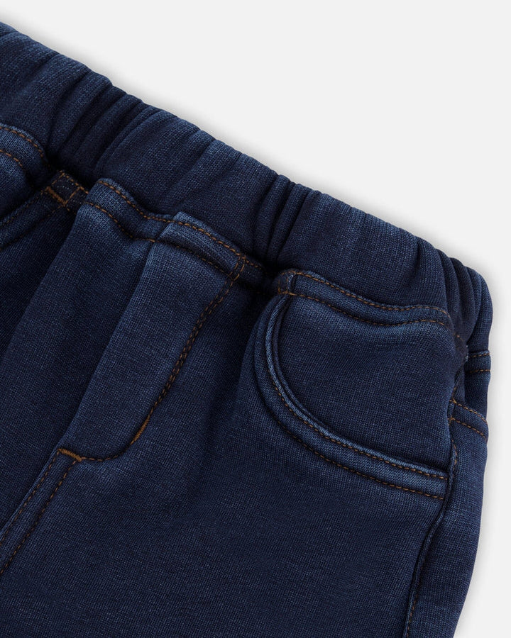 Deux Par Deux Jeggings With Inside Plush Dark Blue Denim