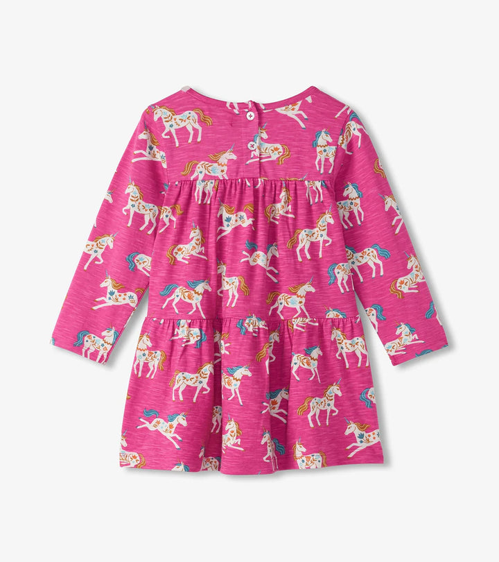 Hatley Gathered Tier Dress - Folksy Unicorn