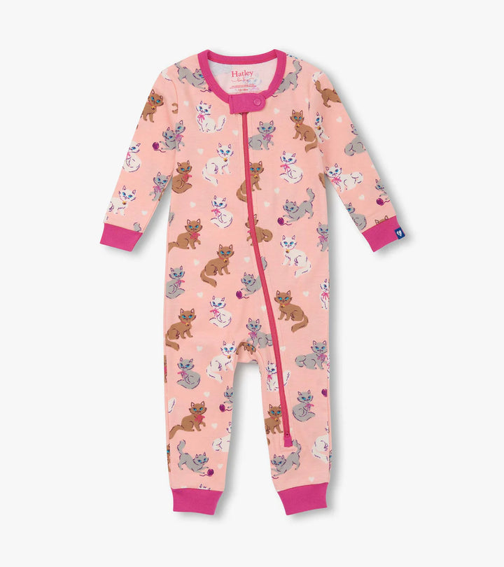 Hatley Cotton Coverall - Little Kitties