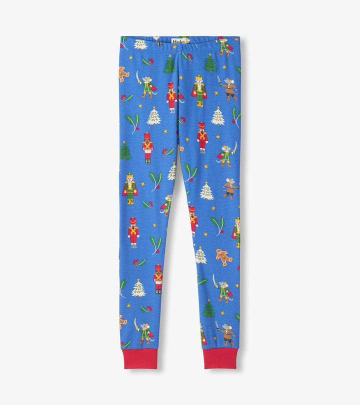 Hatley Cotton Rib Pajama Set - Blue Nutcracker