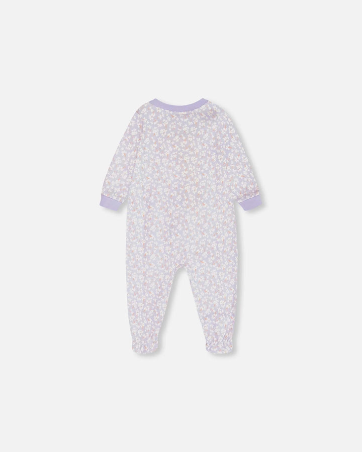 Deux Par Deux Organic Cotton One Piece Pajama - Printed Little Flowers