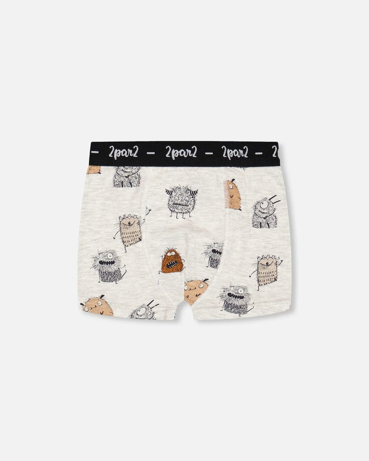 Deux Par Deux Printed Boxer - Monsters