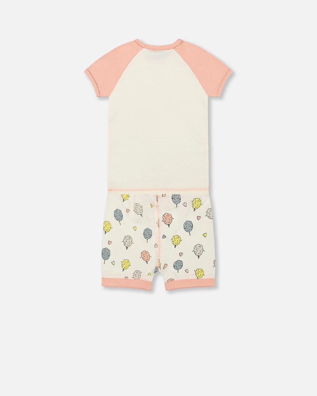 Deux Par Deux Organic Cotton Short Two Piece Pajama Set - Printed Candy Floss