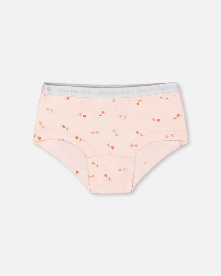 Deux Par Deux Print Boyshort Pantie - Tulips