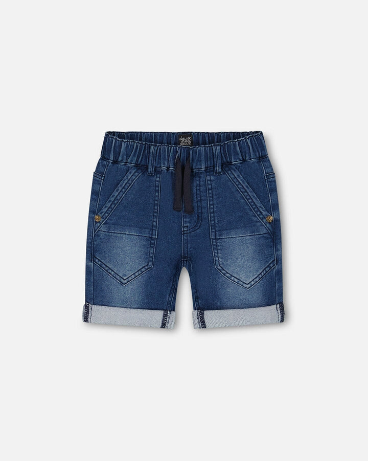 Deux Par Deux French Terry Short  - Navy Denim