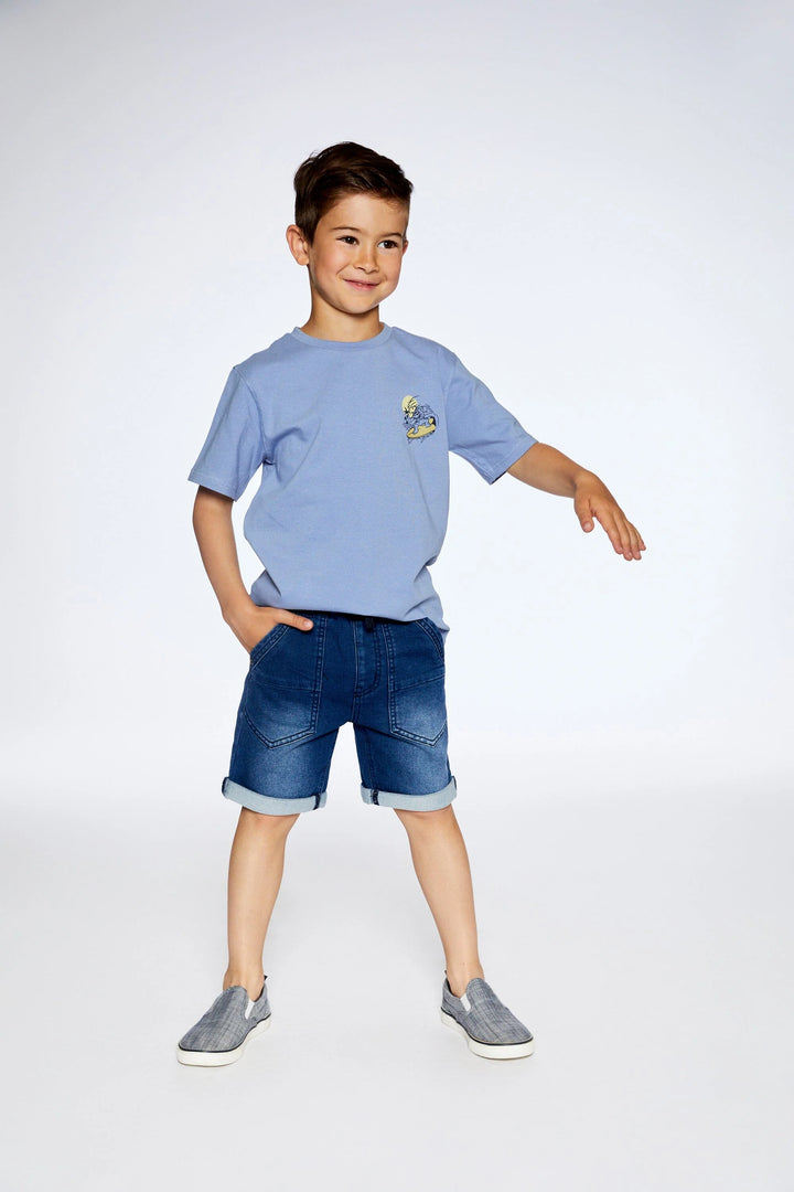 Deux Par Deux French Terry Short  - Navy Denim