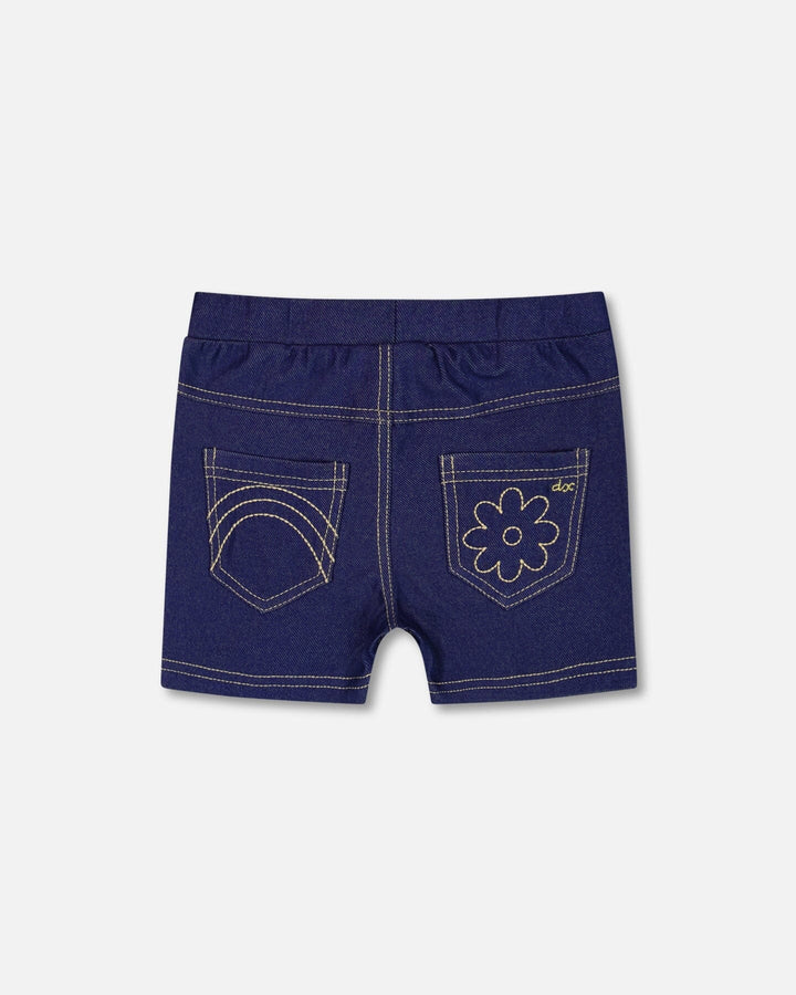 Deux Par Deux Short Jeggings - Navy Denim