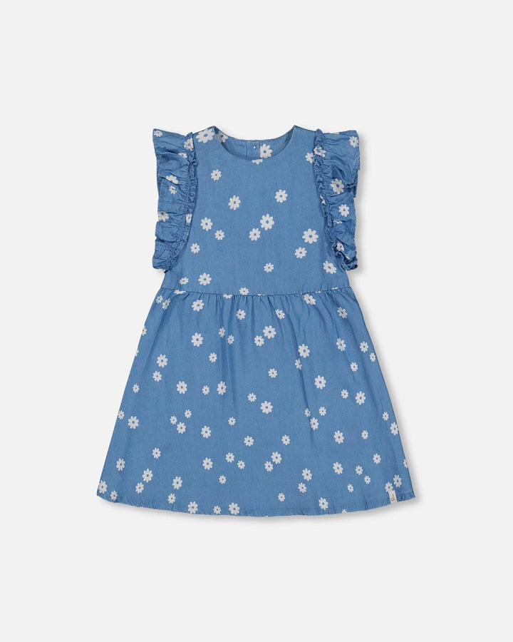 Deux Par Deux Floral Chambray Dress