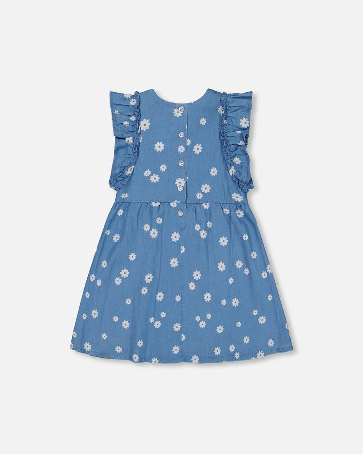 Deux Par Deux Floral Chambray Dress
