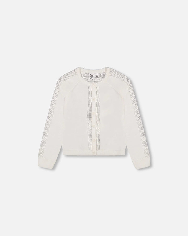 Deux Par Deux Knit Cardigan - Off White