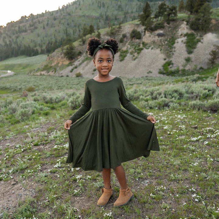 Kyte Baby Long Sleeve Twirl Dress - Fir