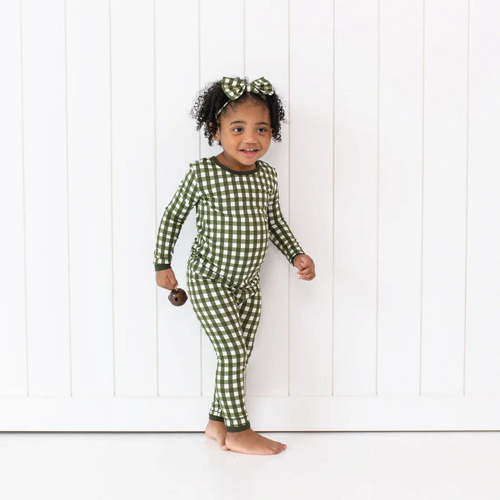 Kyte Baby Long Sleeve Pajama Set - Gingham Fir