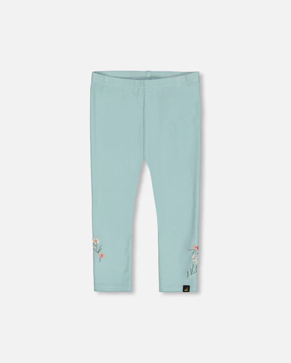 Deux Par Deux Brushed Rib Leggings - Canton Light Blue