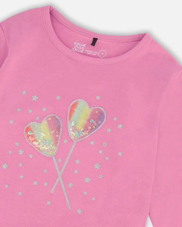 Deux Par Deux Long Sleeve Tee - Pink