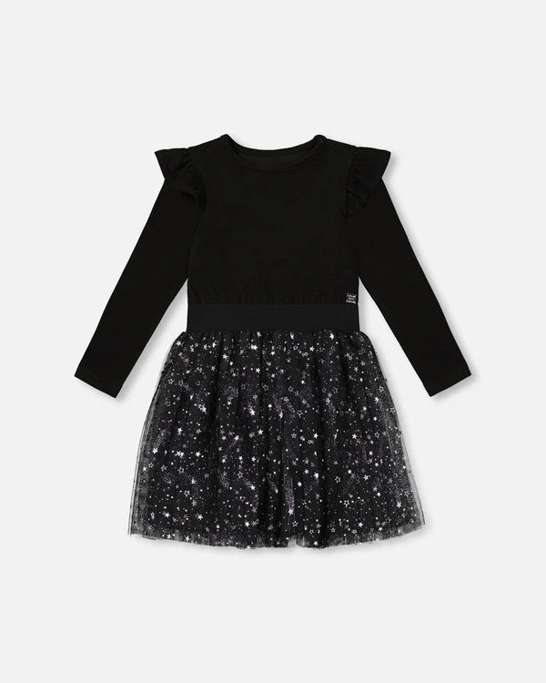 Deux Par Deux Holiday Dress - Glittering Black