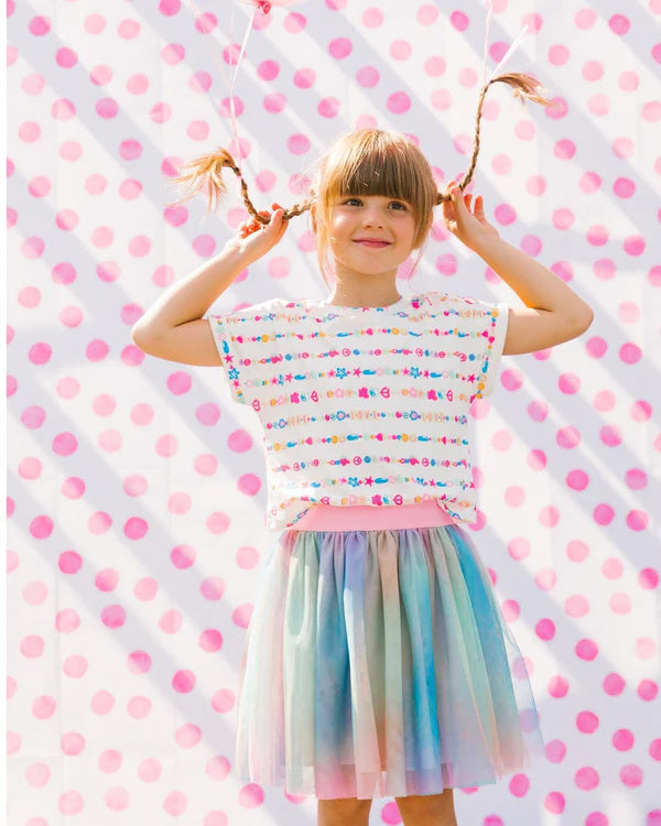 Deux Par Deux Bi-Material Dress With Mesh Skirt - Multicoloured Tie Dye