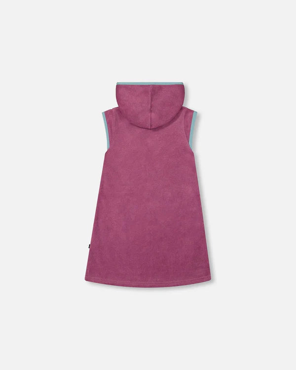 Deux Par Deux Hooded Terry Beach Dress - Candy Pink