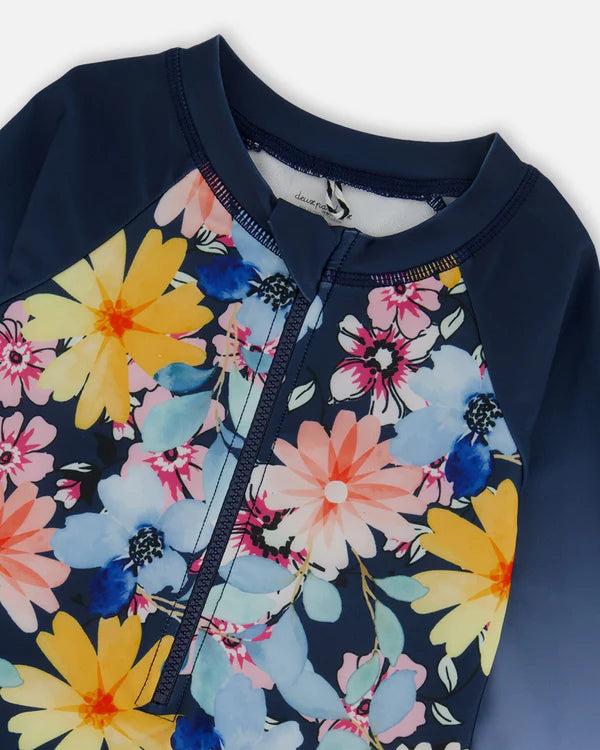 Deux Par Deux Long Sleeve Rashgard - Flowers