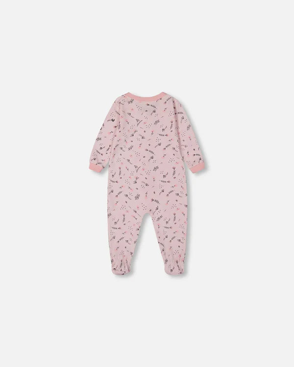 Deux Par Deux Organic Cotton One Piece Pajama - Printed Pastel Fields