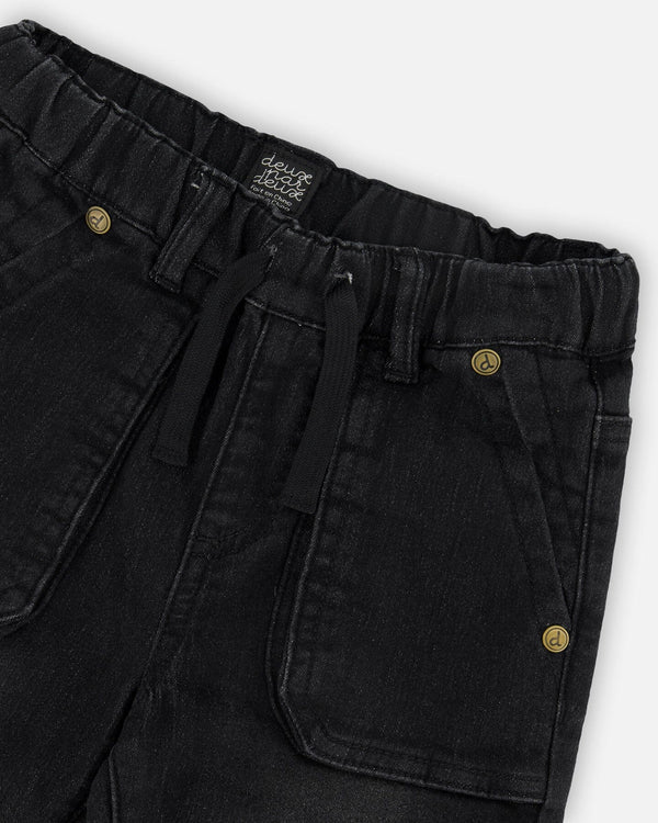 Deux Par Deux French Terry Denim Jogger Pant - Black Jeans 2025