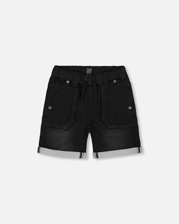 Deux Par Deux French Terry Denim Short - Black Jeans 2025