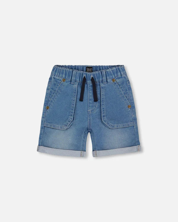 Deux Par Deux French Terry Denim Short - Light Denim Blue 2025