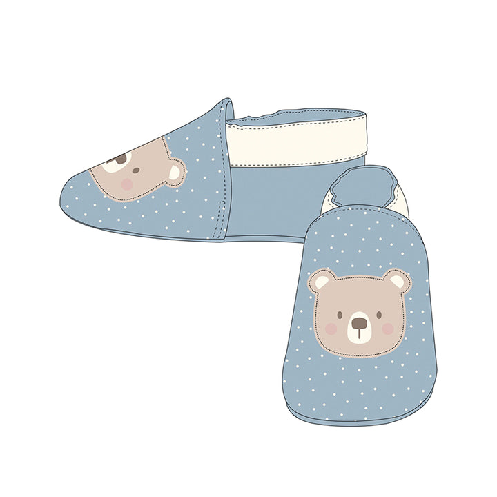 Mayoral Soft Soled Booties - Cloud Blue Bear
