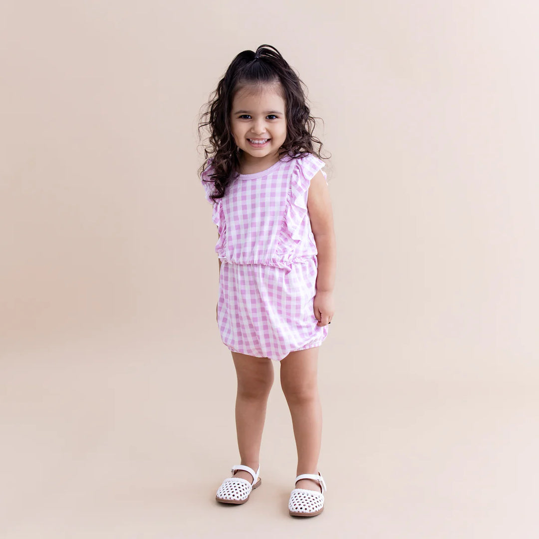 Kyte Baby Bubble Romper - Gingham Thistle