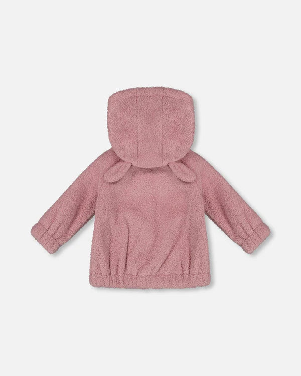 Deux Par Deux Hooded Full Zip Jacket - Dusty Pink/Dawn