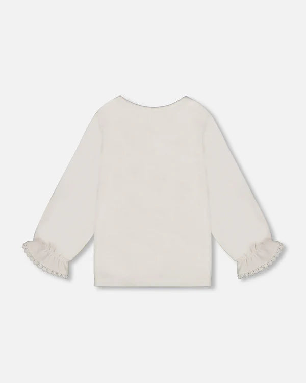 Deux Par Deux Embroidered Longsleeve Shirt - Off White