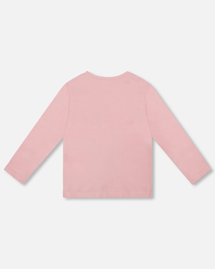 Deux Par Deux Organic Cotton Long Sleeve T-Shirt - Dusty Pink Nectar