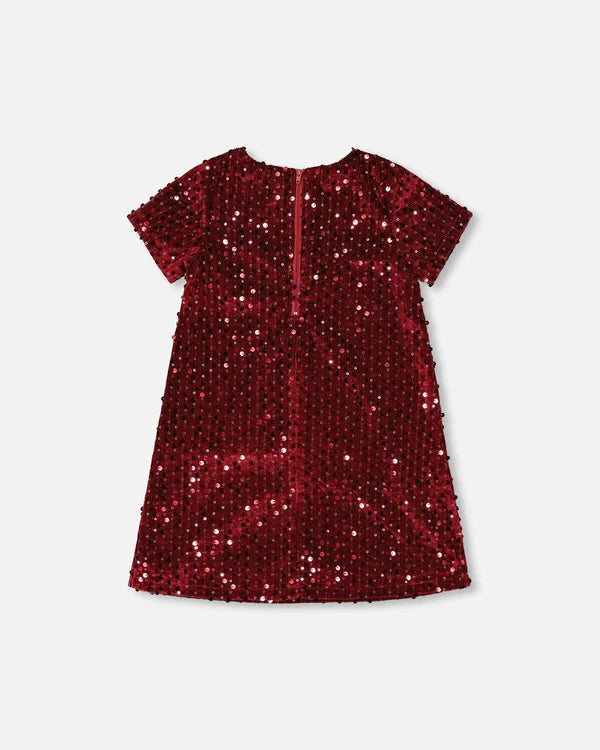 Deux Par Deux Short Sleeve Dress - Rumba Red