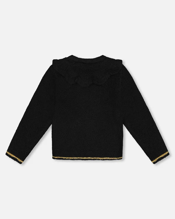 Deux Par Deux Knitted Cardigan - Black Rhinestones