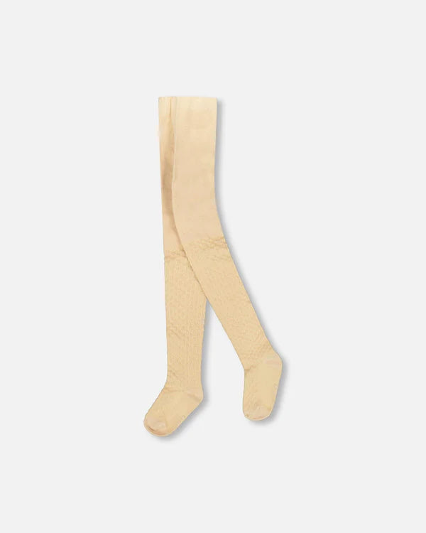 Deux Par Deux Knit Tights - Nougat/Beige