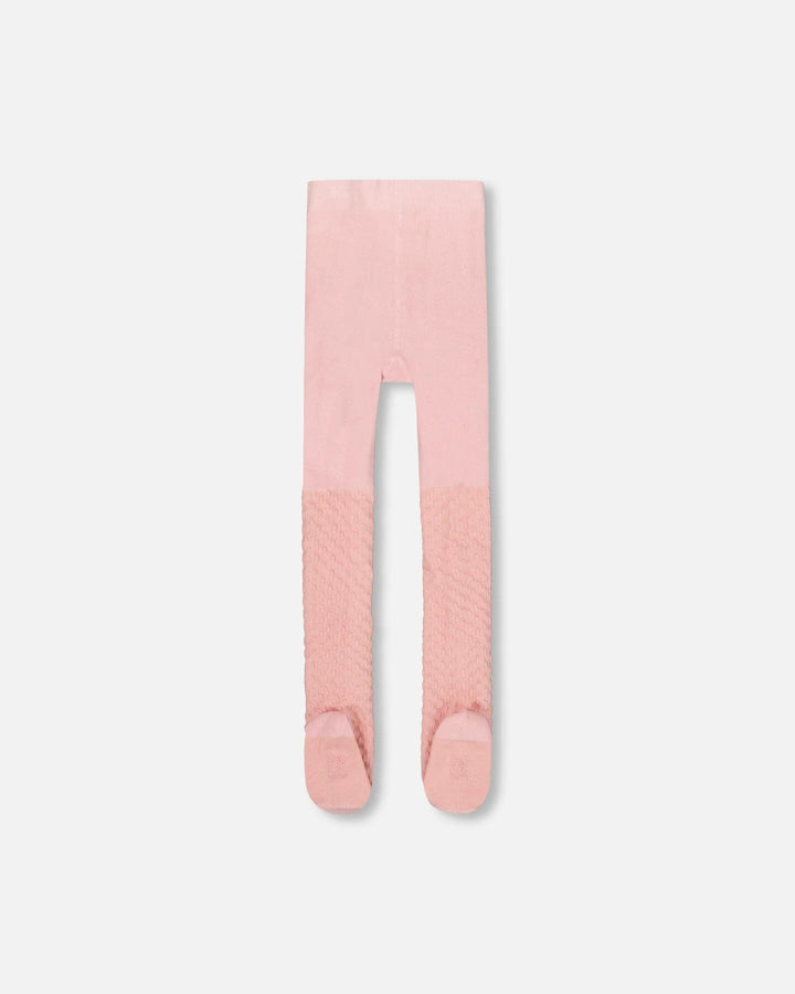 Deux Par Deux Knit Tights - Silver Pink