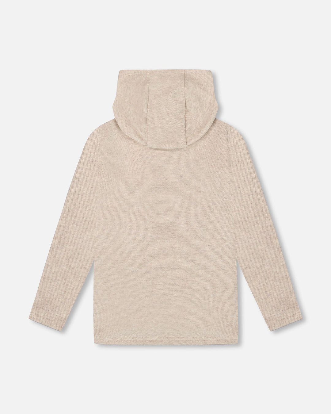 Deux Par Deux Long Sleeve Brushed Jersey Hoodie - Heathered Beige