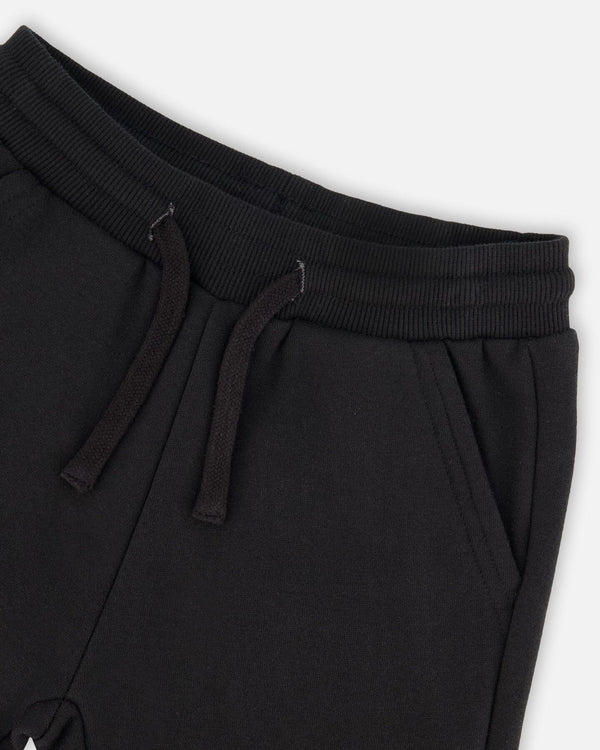 Deux Par Deux Fleece Sweatpants with Pockets - Anthracite Black