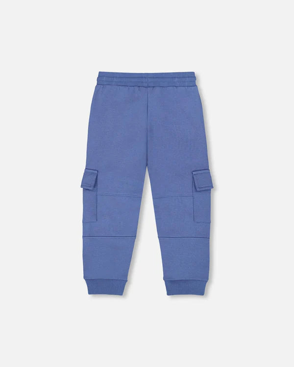 Deux Par Deux Fleece Sweatpants with Cargo Pocket - Dress Blue