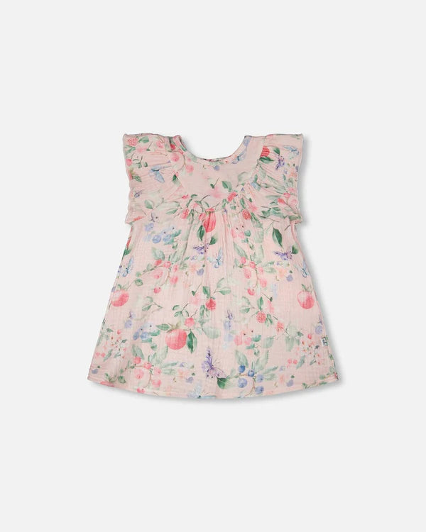 Deux Par Deux Muslin Dress and Bloomer - Printed Berries