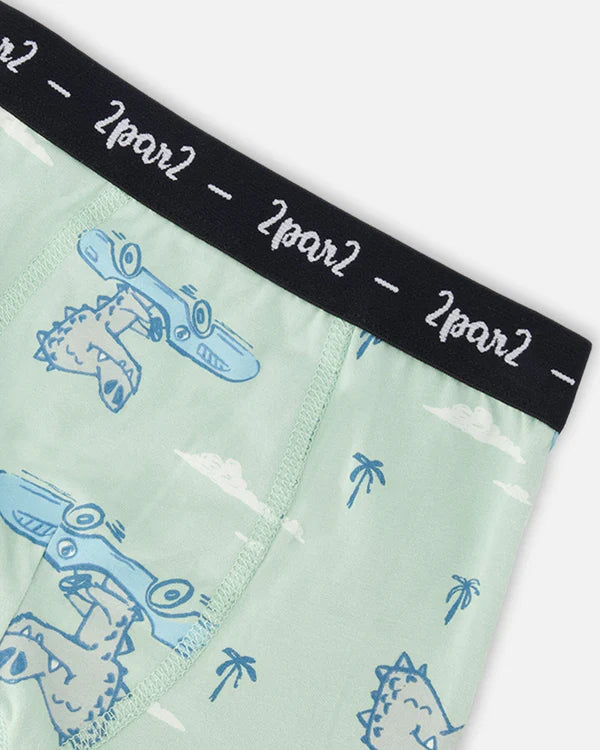 Deux Par Deux Organic Cotton 3 Pack Boxer Shorts - Printed Baseball