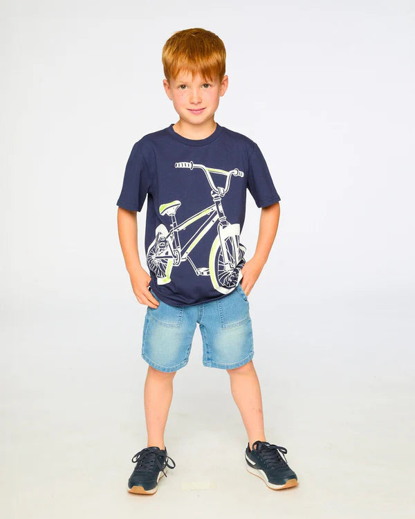 Deux Par Deux Organic Jersey T-Shirt - Peacoat