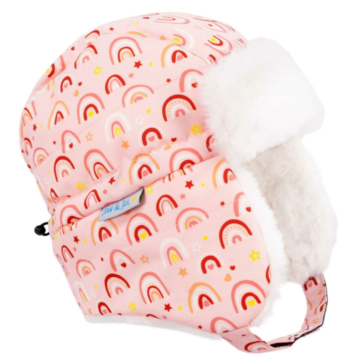 Jan &amp; Jul Toasty-Dry Trapper Winter Hat - Pink Rainbow