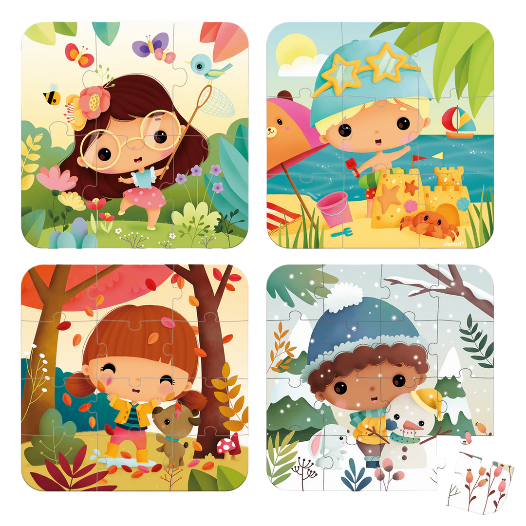 Janod 4 in 1 Progressive Puzzles - Seasons