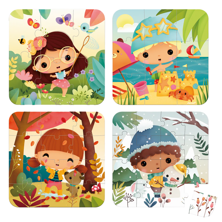 Janod 4 in 1 Progressive Puzzles - Seasons